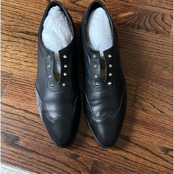 ANINE BING Channing Black Leather Oxfords Sz 38 - Picture 7 of 11